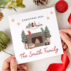 Personalised Christmas Card Family Name Last Name Xmas Card Xmas Gift Card Family Greeting Card Happy Merry Christmas