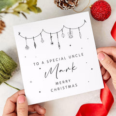 Personalised Christmas Card for Uncle with Niece or Nephew's Name Keepsake for New Uncles