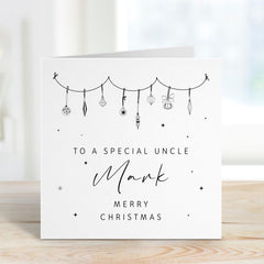 Personalised Christmas Card for Uncle with Niece or Nephew's Name Keepsake for New Uncles