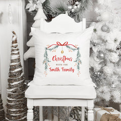 Personalised Christmas cushion with family name Xmas decorations Home decor Christmas with the Family name Square Pillow Cover Last name