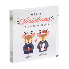 Personalised Christmas Gift for a Couple Acrylic Plaque Newlywed 1st Xmas Keepsake