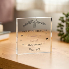 Personalised Christmas Gift for Auntie & Uncle – Acrylic Plaque