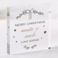 Personalised Christmas Gift for Auntie & Uncle – Acrylic Plaque