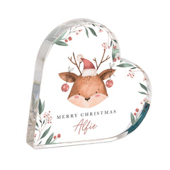 Personalised Christmas Gift for Kids – Reindeer Acrylic Plaque – Cute Festive Keepsake for Nephew Niece Grandson Granddaughter Son Daughter