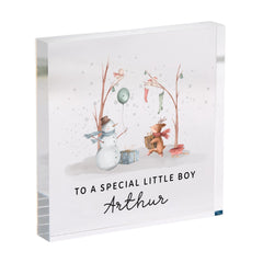 Personalised Christmas Gift for Little Boy Acrylic Plaque Custom Keepsake for Son, Grandson or Nephew