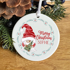 Personalised Christmas Gnome Ornament with Name 1st Xmas Decoration Bauble for Family Adult Kids Baby Boy Girl Kids Keepsake Christmas Decor