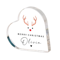 Personalised Christmas Heart Plaque Gift with Custom Name for Her Him Child Grandchild Niece Nephew