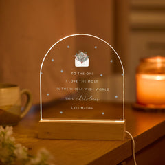 Personalised Christmas LED Light Plaque – Romantic Gift for Partner Husband or Wife Boyfriend Girlfriend Fiancé– Custom Night Light Keepsake