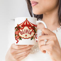 Personalised Christmas Mug, Custom Name Festive Gift, Secret Santa Mug