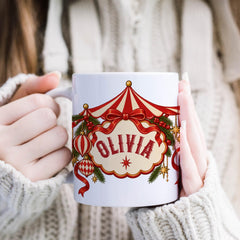 Personalised Christmas Mug, Custom Name Festive Gift, Secret Santa Mug