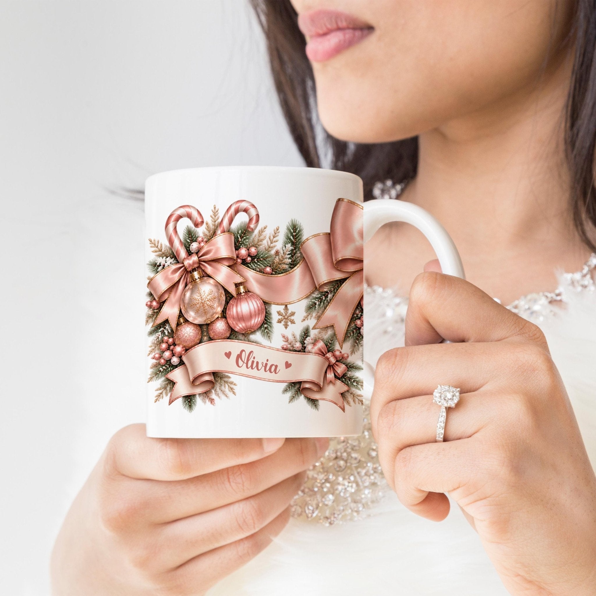 Personalised Christmas Mug, Festive Name Gift Xmas Gift Cup