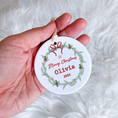 Personalised Christmas Ornament for Kids and Adults Keepsake Bauble Baby Childrens Christmas Gift Holiday Tree Decor Merry Christmas Toddler