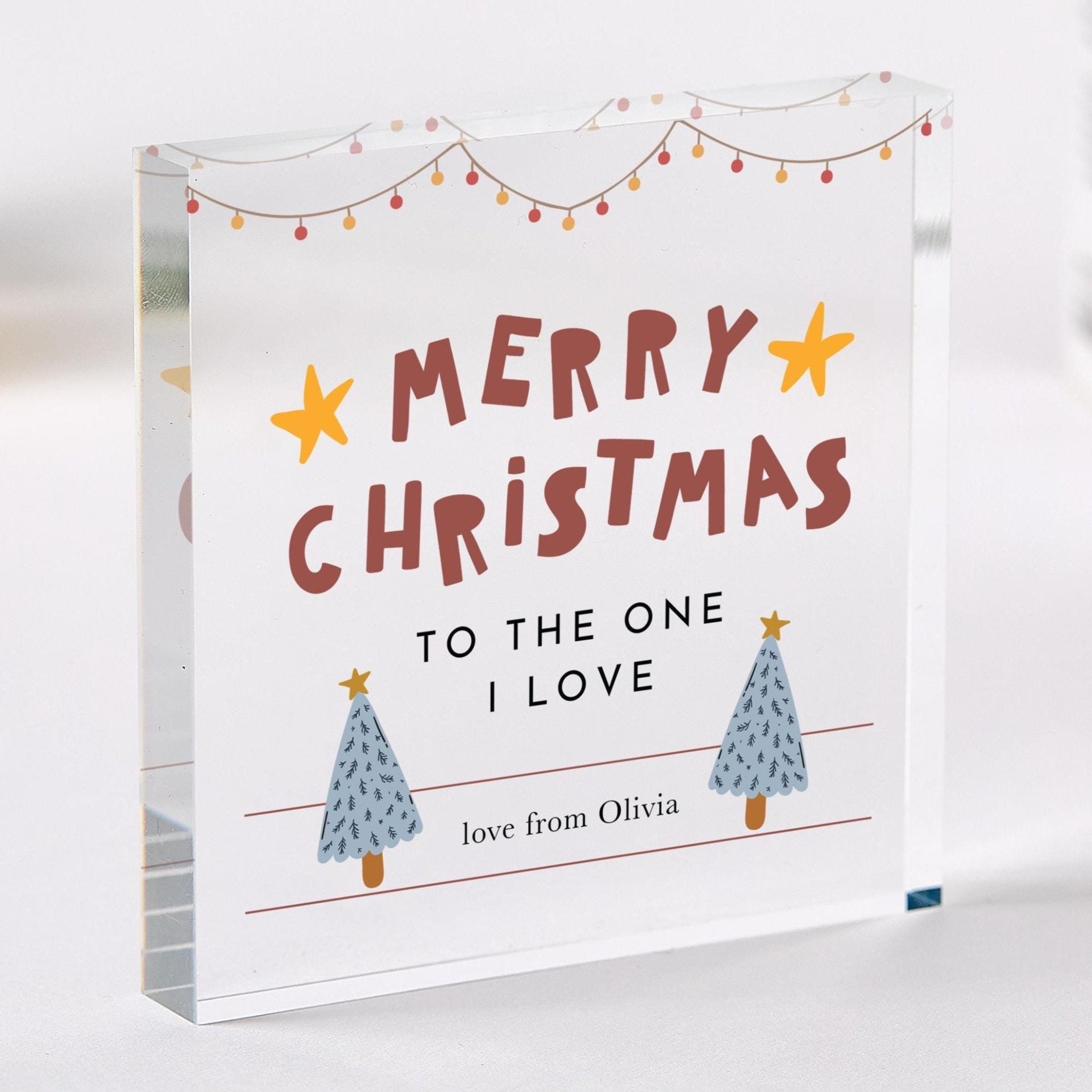 Personalised Christmas Plaque Romantic Acrylic Keepsake Gift for Boyfriend Girlfriend Husband or Wife Xmas Present for Her Him