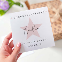 Personalised Congratulations Card With Name And Star On Your A Level Exam Result Card Well Done Card For Her Him Son Daughter Nephew Niece