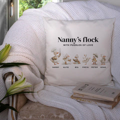 Personalised Cushion Gift for Nanny with Grandchildren Names – Mother's Day, Christmas Present