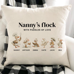 Personalised Cushion Gift for Nanny with Grandchildren Names – Mother's Day, Christmas Present