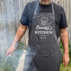 Personalised Dad Apron / Father’s Day Kitchen Gift / Dad Birthday Present with Since Year