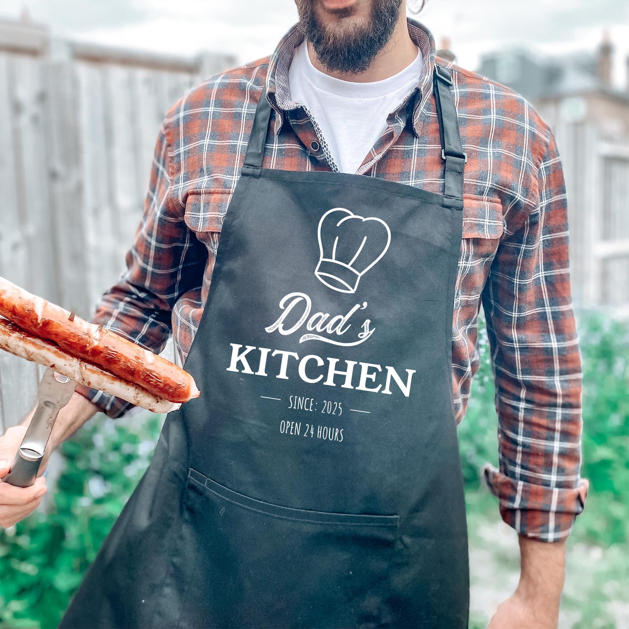 Personalised Dad Apron / Father’s Day Kitchen Gift / Dad Birthday Present with Since Year