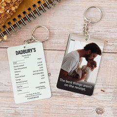 Personalised Dad Keyring with Photo, Funny Receipt Keychain, Custom Father’s Day Gift