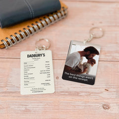 Personalised Dad Keyring with Photo, Funny Receipt Keychain, Custom Father’s Day Gift