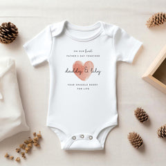 Personalised Daddy Baby Bodysuit or Bib First Father's Day Together Your Snuggle Buddy for Life New Dad Gift from Baby