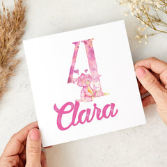 Personalised Dinosaur Design Birthday Card for Son Daughter Grandchild Any Age Name Card for Girl Boy Cute Dino Lover 5th 6th 7th 8th 9th