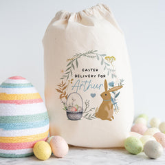 Personalised Easter Bunny Sack for Kids– Custom Name Gift Bag