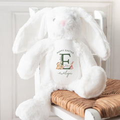 Personalised Easter Bunny with Initial - Gift for Son, Daughter, Grandchild, Niece or Nephew