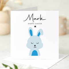 Personalised Easter Card for Boy or Girl Custom Name Bunny Card Cute Happy Easter Card for Kids Children Bunny Gift Baby First Easter Card