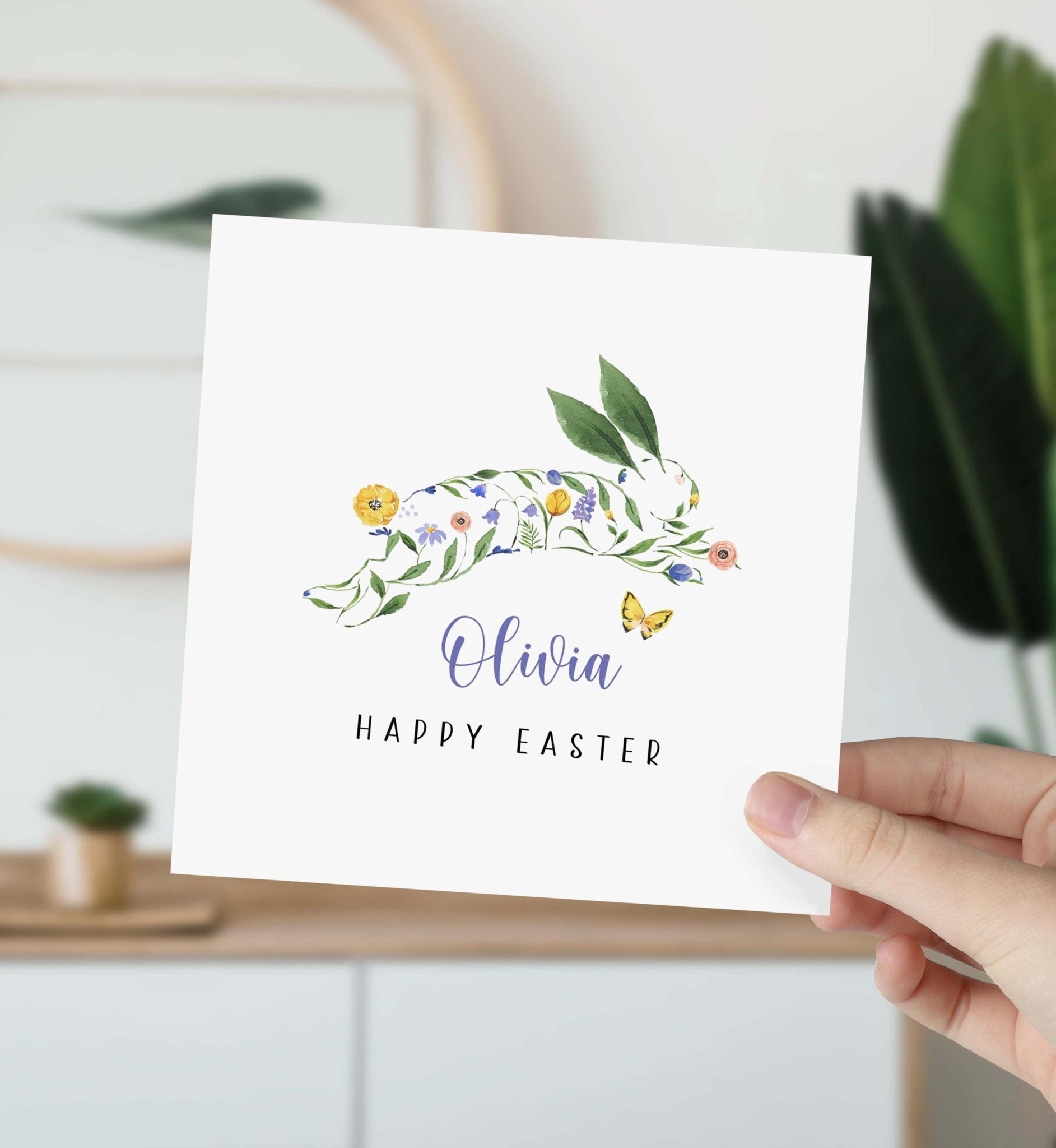 Personalised Easter Egg and Bunny Card, Personalised Easter Card, Easter Card, Son, Daughter, Grandson, Granddaughter Niece Nephew - UK