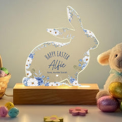 Personalised Easter Gift with Name - Bunny LED Acrylic Plaque Night Light