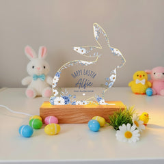 Personalised Easter Gift with Name - Bunny LED Acrylic Plaque Night Light
