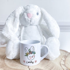 Personalised Easter Mug With Name Bunny Gift For Kids Toddler Children Present Gift For Girl