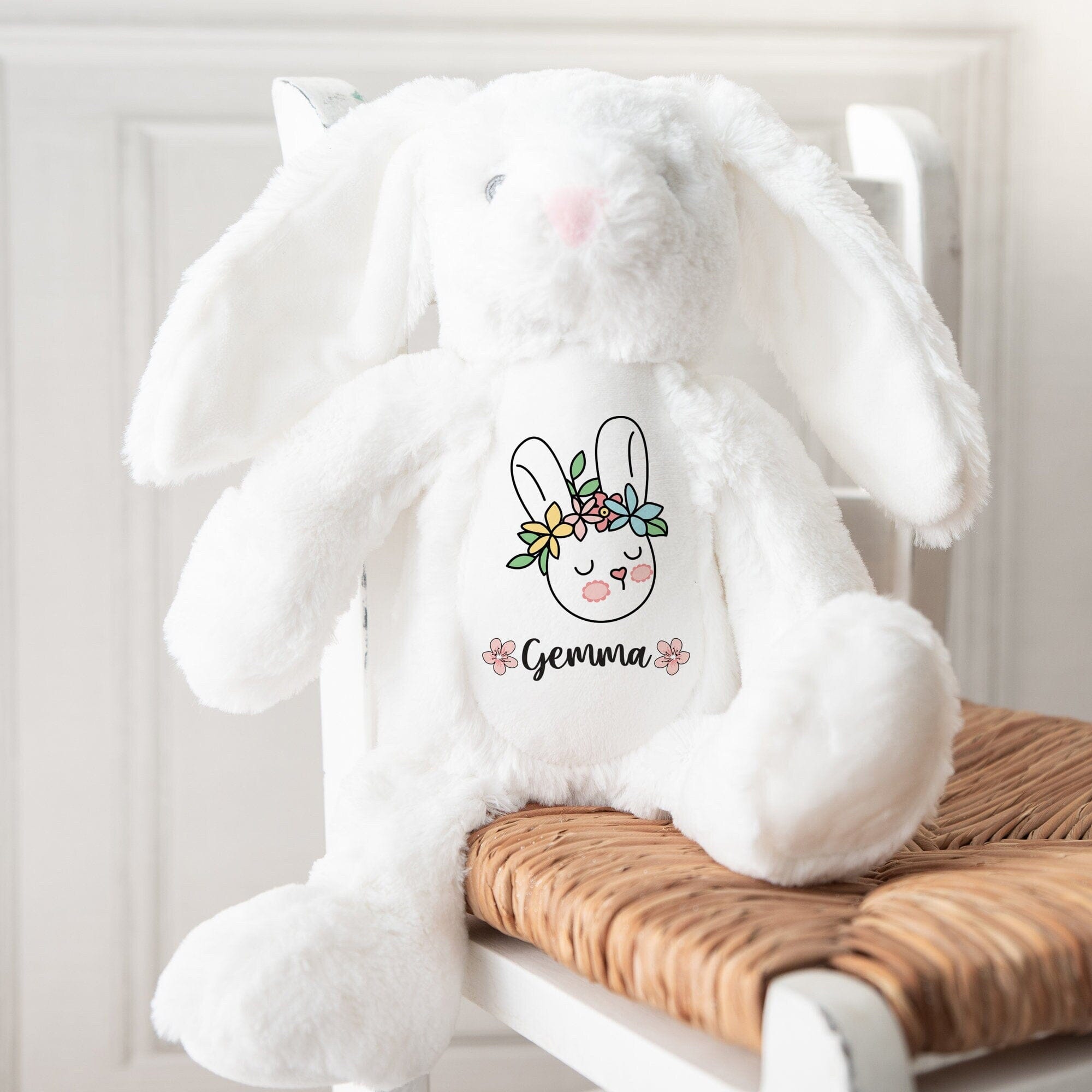 Personalised Easter Toy With Name Bunny 35 Cm Baby First Easter Keepsake 1st Gift
