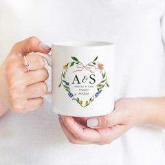 Personalised engagement mug with names and date Gift for engaged couple Engagement gift for her him Gift for fiancee