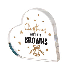 Personalised Family Christmas Heart Acrylic Plaque Custom Last Name Festive Decoration Keepsake