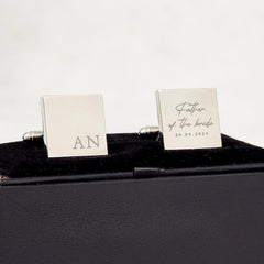 Personalised Father of the Bride Cufflinks, Custom Initial and Date Wedding Day Gift for Dad from Daughter