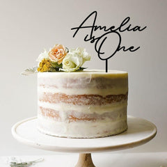 Personalised First Birthday Cake Topper, Custom Name, 1st Birthday Party, Wooden Gold Silver Rose Gold Black Decor