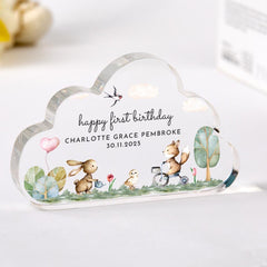 Personalised First Birthday Gift for Nephew Niece Son Daughter Grandson Granddaughter Baby Boy Girl 1st Birthday Keepsake with Name & Date