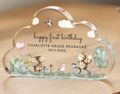 Personalised First Birthday Gift for Nephew Niece Son Daughter Grandson Granddaughter Baby Boy Girl 1st Birthday Keepsake with Name & Date