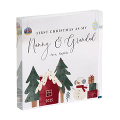 Personalised First Christmas as My Nanny & Grandad Acrylic Plaque – Custom Xmas Keepsake Gift for Grandparents