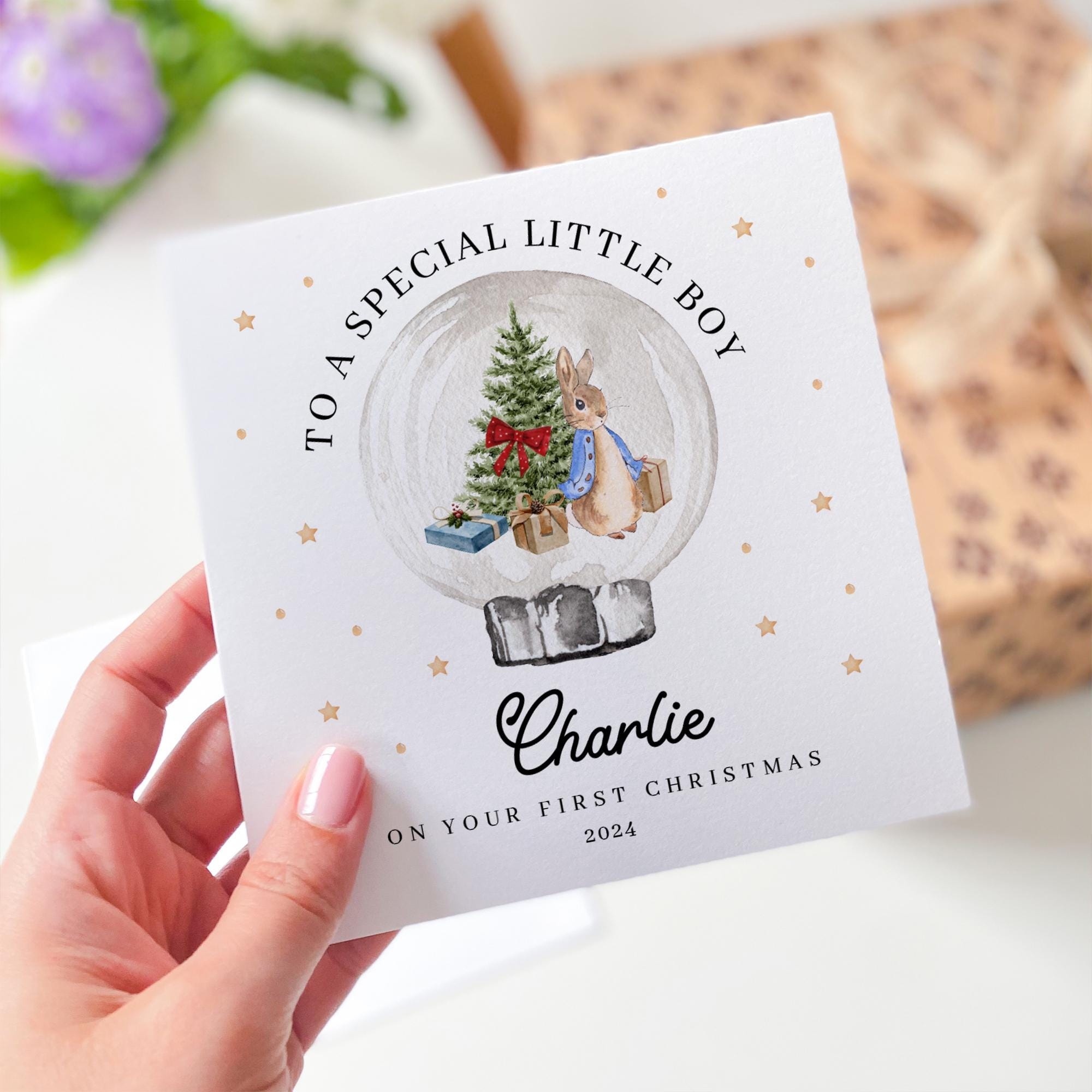 Personalised First Christmas Card For A Boy With Name To Special Little ...
