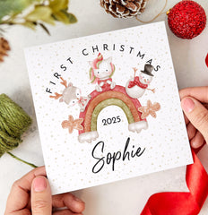 Personalised First Christmas Card for Baby Boy Girl Xmas for Baby’s 1st Xmas for Son, Daughter, Niece, Nephew, Grandchild