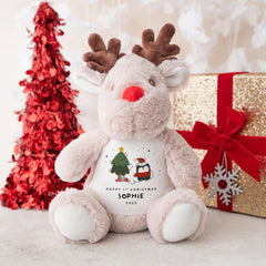 Personalised First Christmas Reindeer Teddy Gift for Baby Boy Girl Son Daughter Child Grandson Granddaughter Niece Nephew 1st Xmas Present