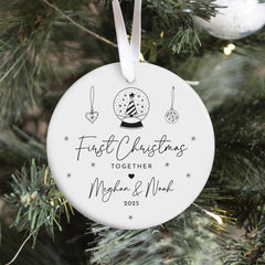 Personalised First Christmas Together Ornament for Girlfriend Boyfriend Couple with Names 1st Xmas Keepsake for Partners or Newlyweds