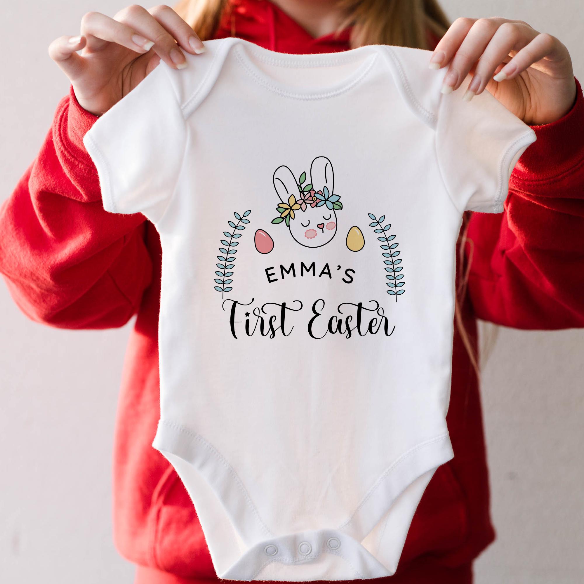 Personalised First Easter Baby Bodysuit - Gift for Daughter, Granddaughter, Niece