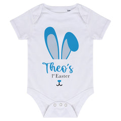 Personalised First Easter Baby Bodysuit Pink Or Blue Bunny Design Top For Boys Girls Rabbit Gift 1st