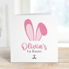 Personalised First Easter Card for Boy Girl Name Bunny Card Cute 1st Easter Baby Newborn Easter Gift Baby's 1st Nephew Niece Son Daughter