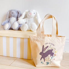 Personalised First Easter Mini Bag With Name Easter Gift Bunny Design Keepsake Egg Hunt Bag
