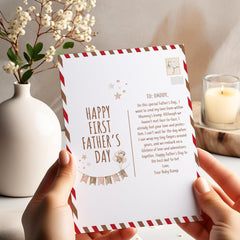 Personalised First Father's Day Card From the Bump Letter Style Cute Baby Bump Message Card Daddy To Be Gift Keepsake For New Dad